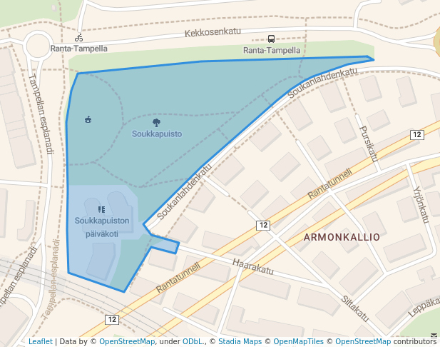 walking in Soukkapuisto map in Tampere