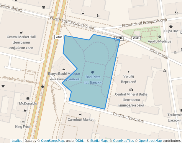 walking in пл. Бански map in Sofia