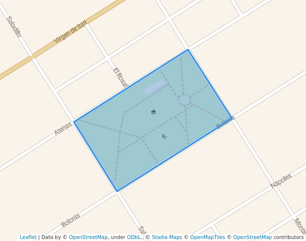 walking in Polideportivo Evita map in Ingeniero Budge