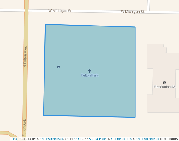 walking in Fulton Park map in Evansville