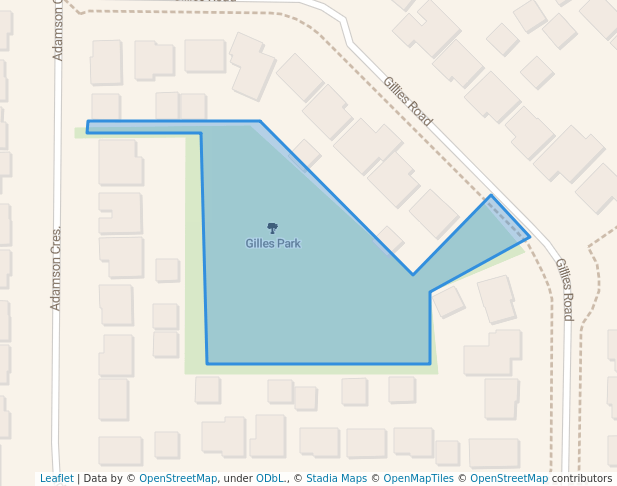 walking in Gilles Park map in Sherwood Park