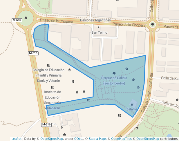 walking in Parque de Galicia (sector centro) map in Alcobendas