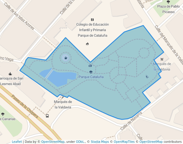 walking in Parque Cataluña map in Alcobendas