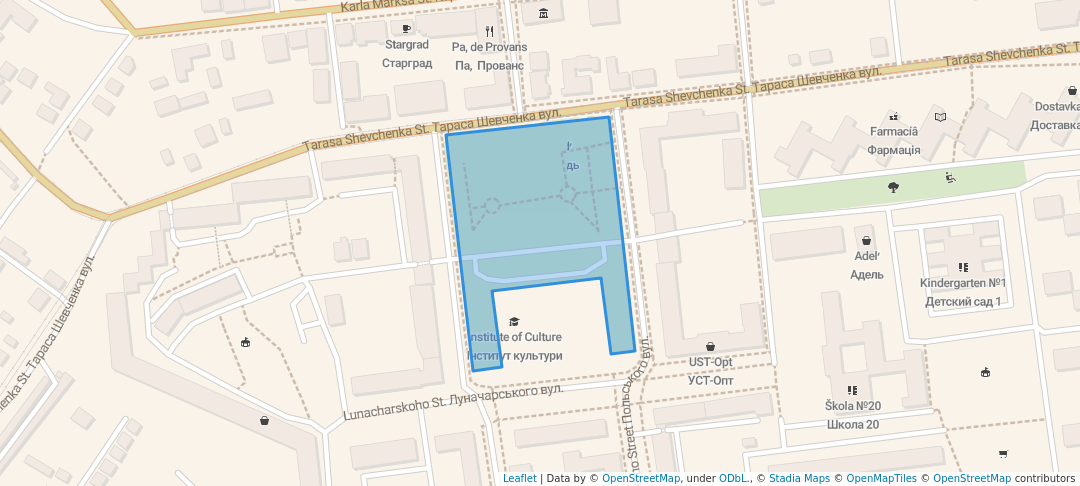 walking in Червона площа map in Luhans'k