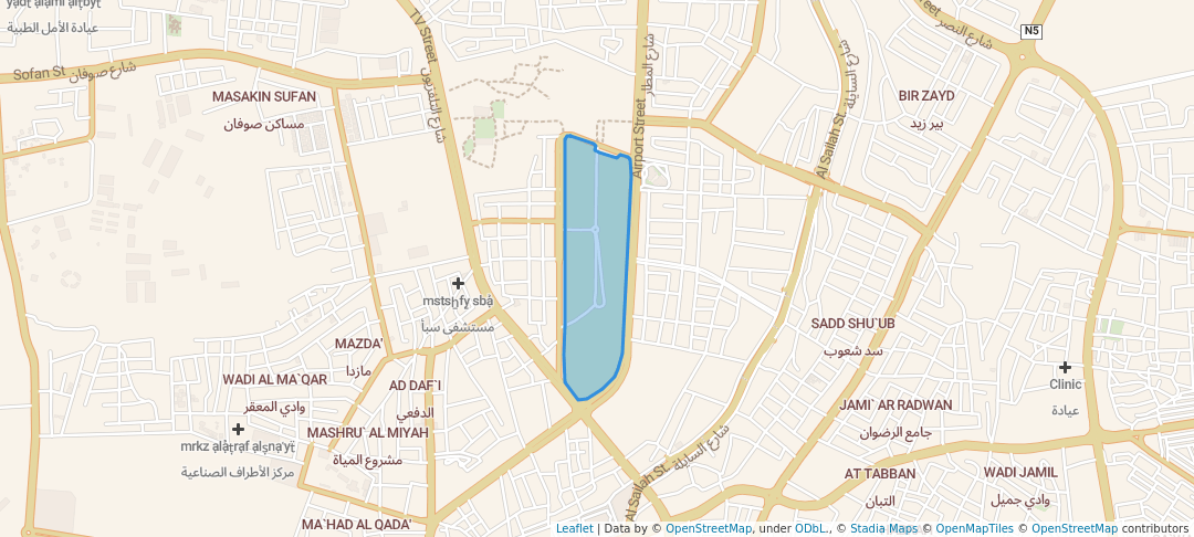 walking in حديقة الثورة map in Sana'a