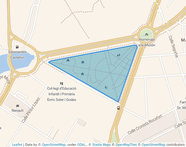 walking in Parc del Pont de Ferro map in Castellón de la Plana