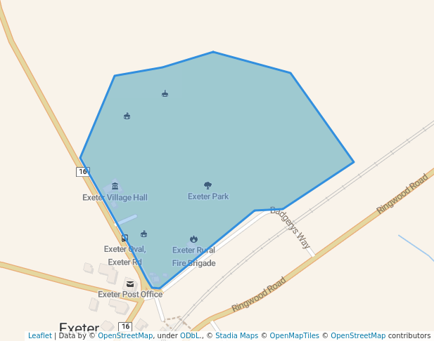 walking in Exeter Park map in Exeter