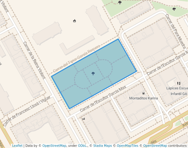 walking in Parque Escultor García Más map in Valencia