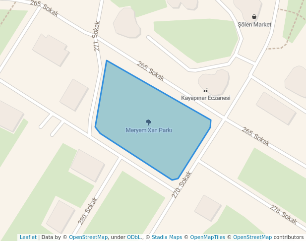 walking in Meryem Xan Parkı map in Diyarbakır