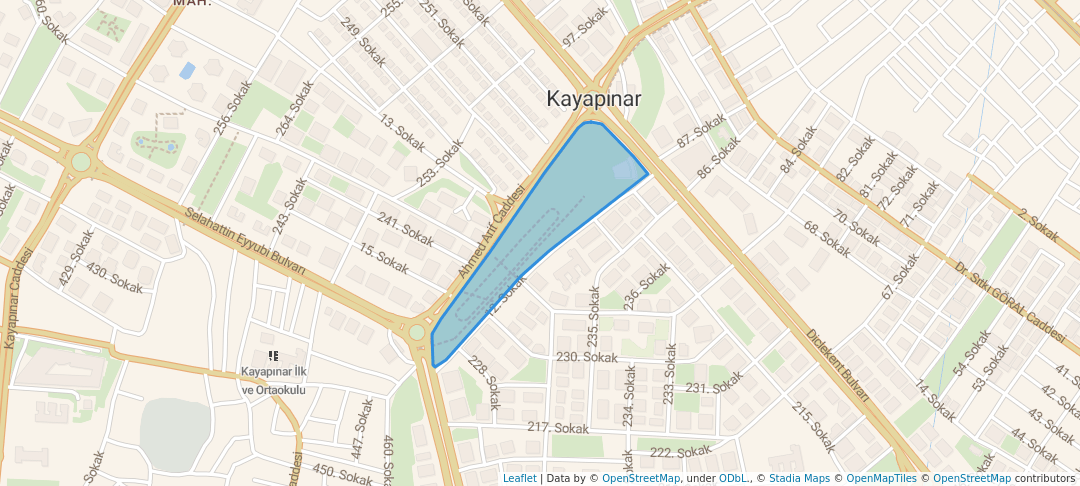 walking in 8 Mart Kadın Parkı map in Diyarbakır