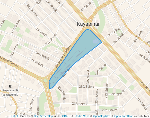 walking in 8 Mart Kadın Parkı map in Diyarbakır