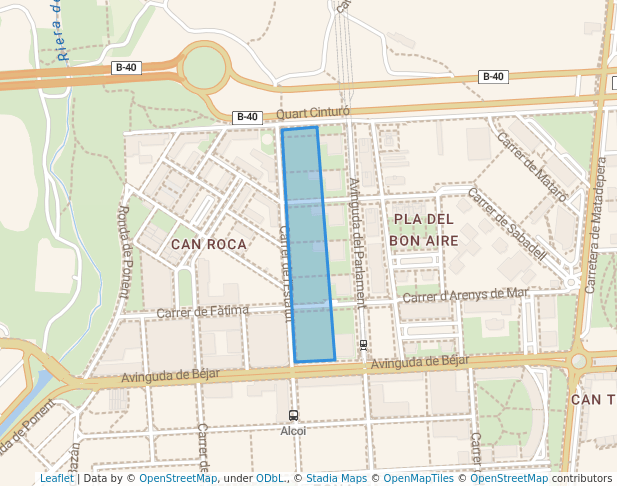 walking in Parc de les Nacions Unides map in Terrassa