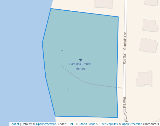 walking in Parc des Grands-Hérons map in Rimouski
