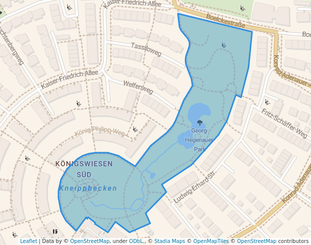 walking in Georg-Hegenauer-Park map in Regensburg
