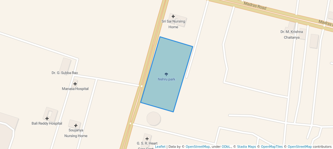 walking in Nehru park map in Kadapa