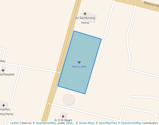 walking in Nehru park map in Kadapa