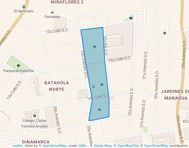 walking in Parque Barthola Norte map in Managua