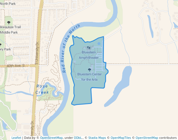 walking in Bluestem Center for the Arts map in Moorhead