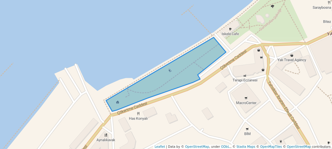 walking in Şehit Engin Büyükdeniz Parkı map in Yalıkavak