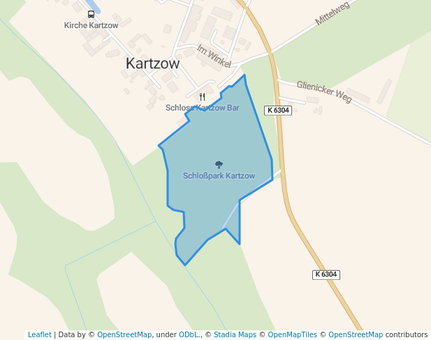 walking in Schloßpark Kartzow map in Potsdam