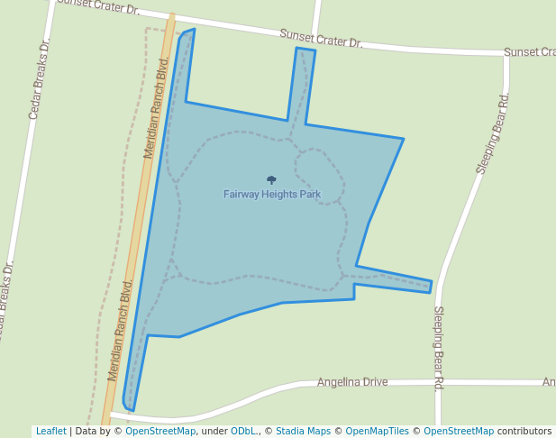 walking in Fairway Heights Park map in Peyton