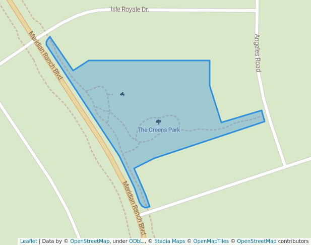 walking in The Greens Park map in Peyton