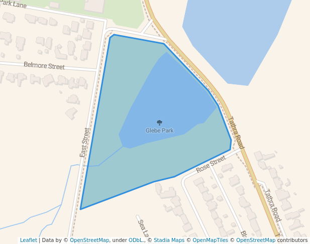 walking in Glebe Park map in Bega