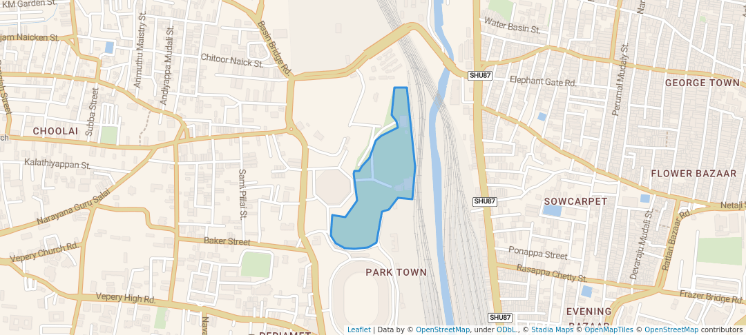 walking in Lily Pond Park map in Chennai