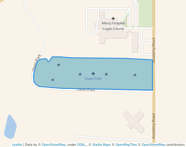 walking in Owen Park map in Guthrie