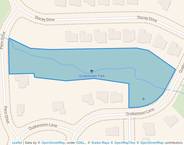 walking in Quakertown Park map in Livonia