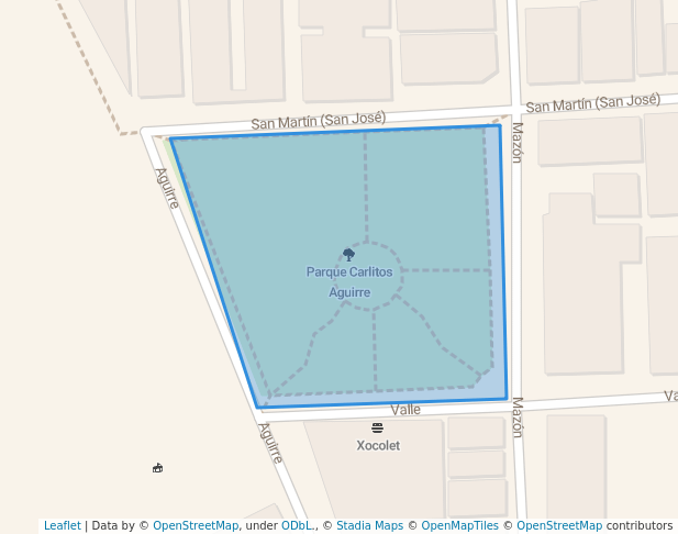 walking in Parque de Carlitos Aguirre map in La Habana