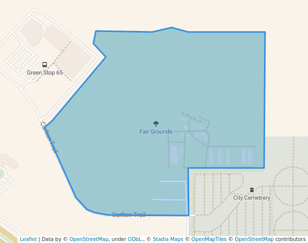 walking in Fair Grounds map in Battleford