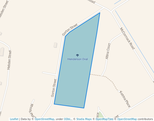 walking in Henderson Oval map in Yoogali