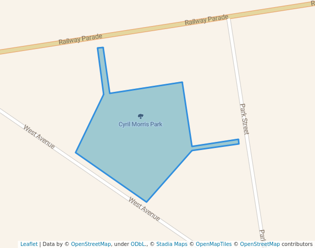 walking in Cyril Morris Park map in Yenda