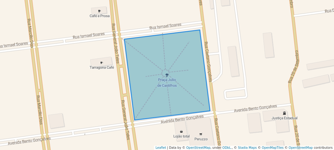 walking in Praça Julio de Castilhos map in Bagé