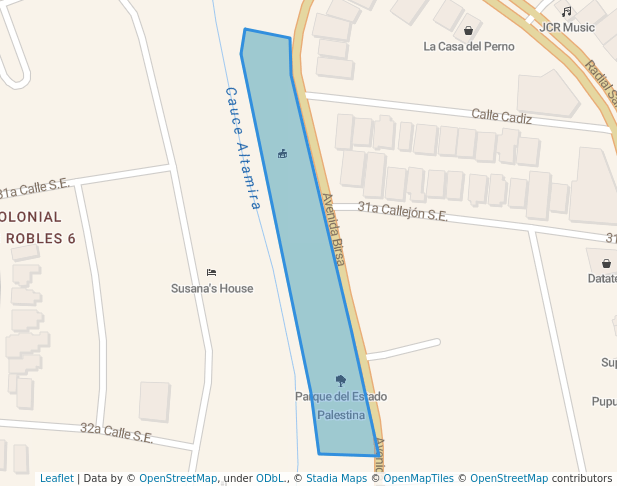 walking in Parque del Estado Palestina map in Managua