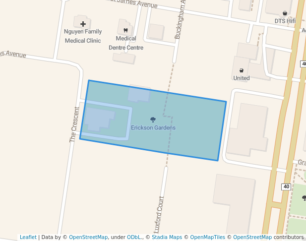 Erickson Gardens in Springvale | Map and Routes