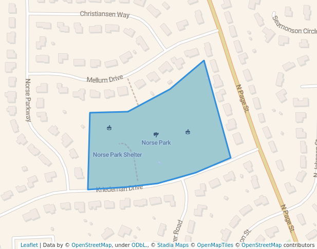 walking in Norse Park map in Stoughton