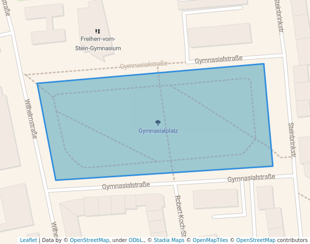 walking in Gymnasialplatz map in Oberhausen