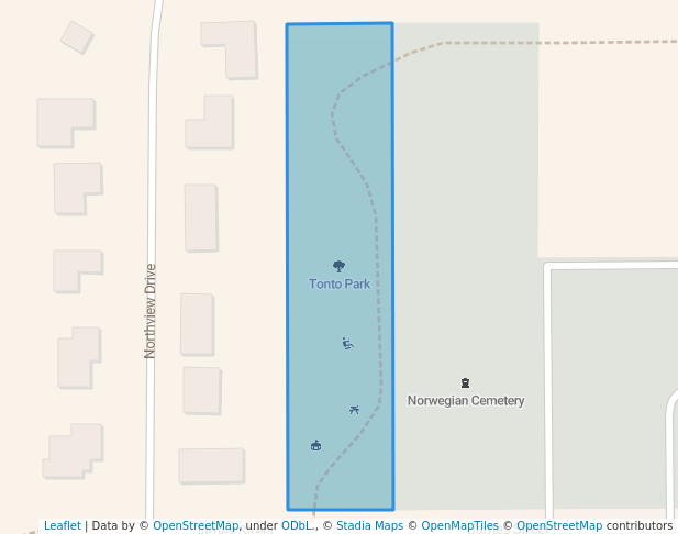 walking in Tonto Park map in Luverne