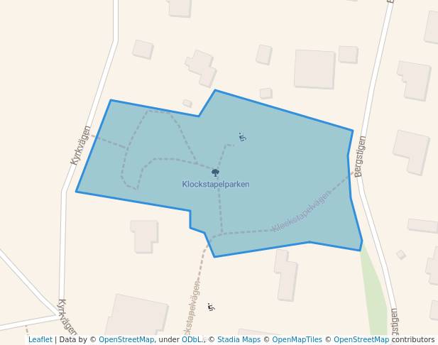 walking in Klockstapelparken map in Täby