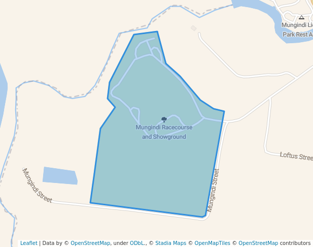 walking in Mungindi Racecourse and Showground map in Mungindi