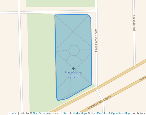 walking in Plaza Cosmos 79 UV "B" map in El Alto