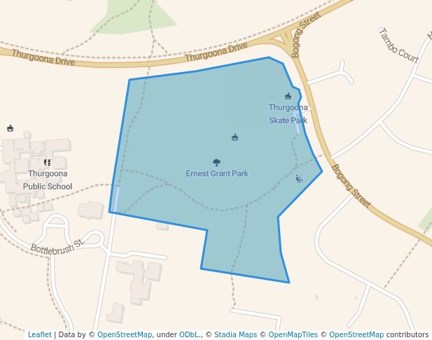 walking in Ernest Grant Park map in Thurgoona