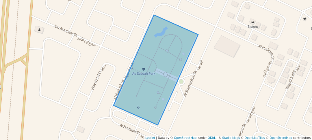 walking in As Saadah Park map in Salalah