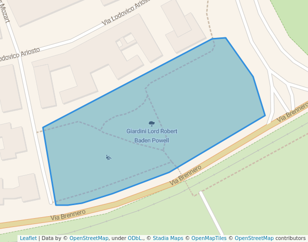 walking in Giardini Lord Robert Baden Powell map in Mantova