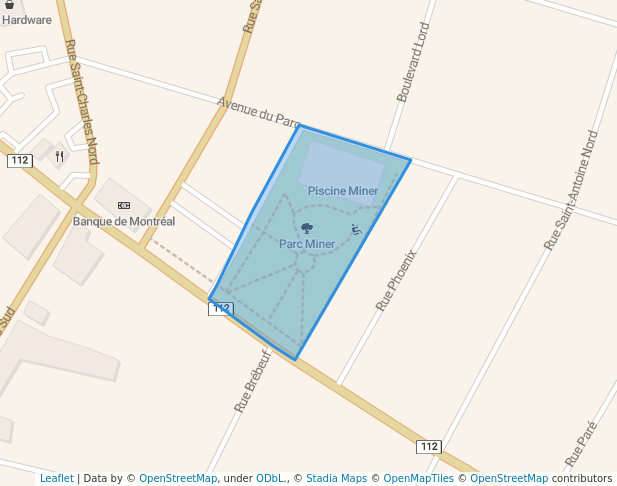 walking in Parc Miner map in Granby