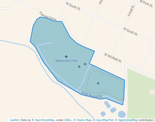 walking in Waterworks Park map in Morrison