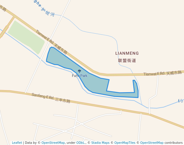 walking in Fuhe Park map in Bao Ding Shi