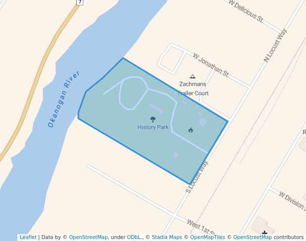 walking in History Park map in Tonasket